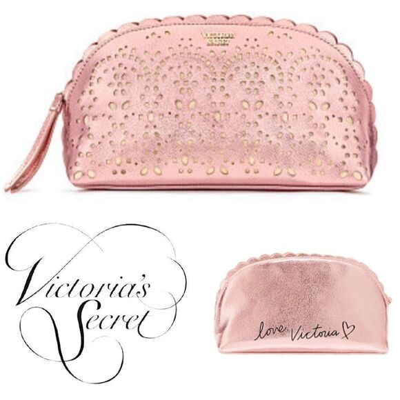 Victoria’s Secret Pink Petal Edge Beauty Cosmetics Bag New With Tags - Picture 1 of 3